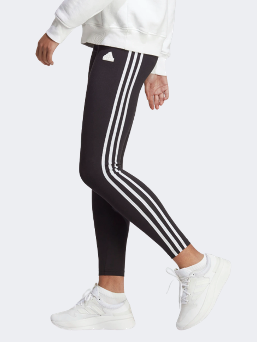 Buy adidas Black Future Icons 3-Stripes Cotton Flared Leggings