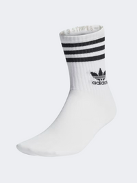 جوارب Adidas Mid Cut Crew 3 للجنسين Original باللون الأبيض