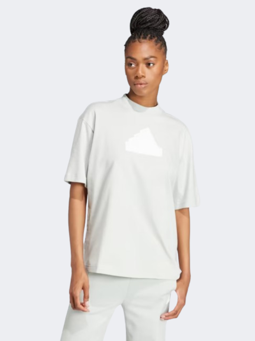 Adidas Future Icons Badge Of Sport Boyfriend Women Sportswear T-Shirt Wonder Silver