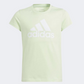Adidas Large Badge Of Sport Logo Girls Sportswear T-Shirt Green Spark/White