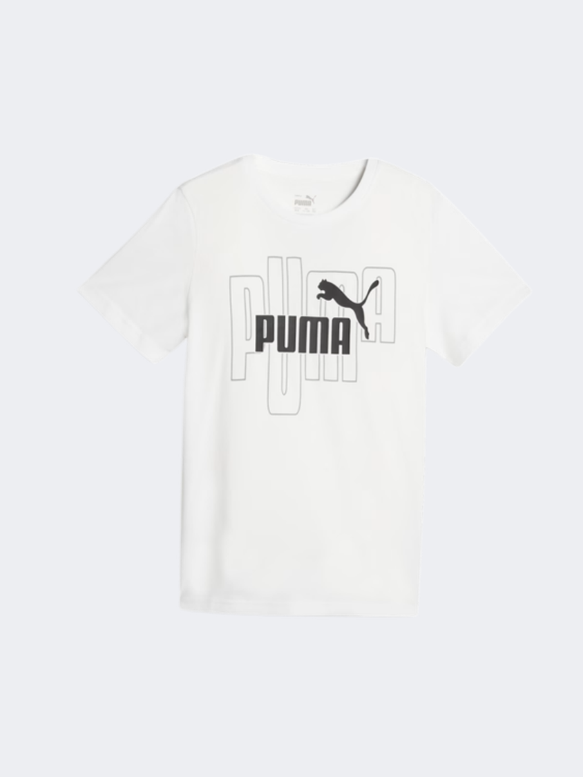 Puma Graphics Number 1 Logo Boys Lifestyle T-Shirt White