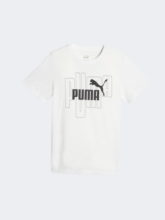 Puma Graphics Number 1 Logo Boys Lifestyle T-Shirt White