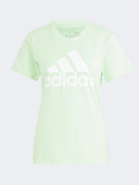 تيشيرت ملابس رياضية نسائي Adidas Loungwear Essentials لون أخضر لامع/أبيض