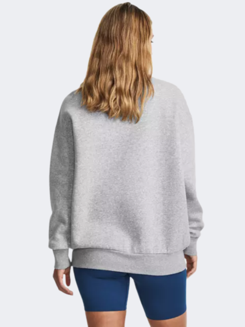 Under Armour Essential Fleece Women Lifestyle Sweatshirt Grey Light/White