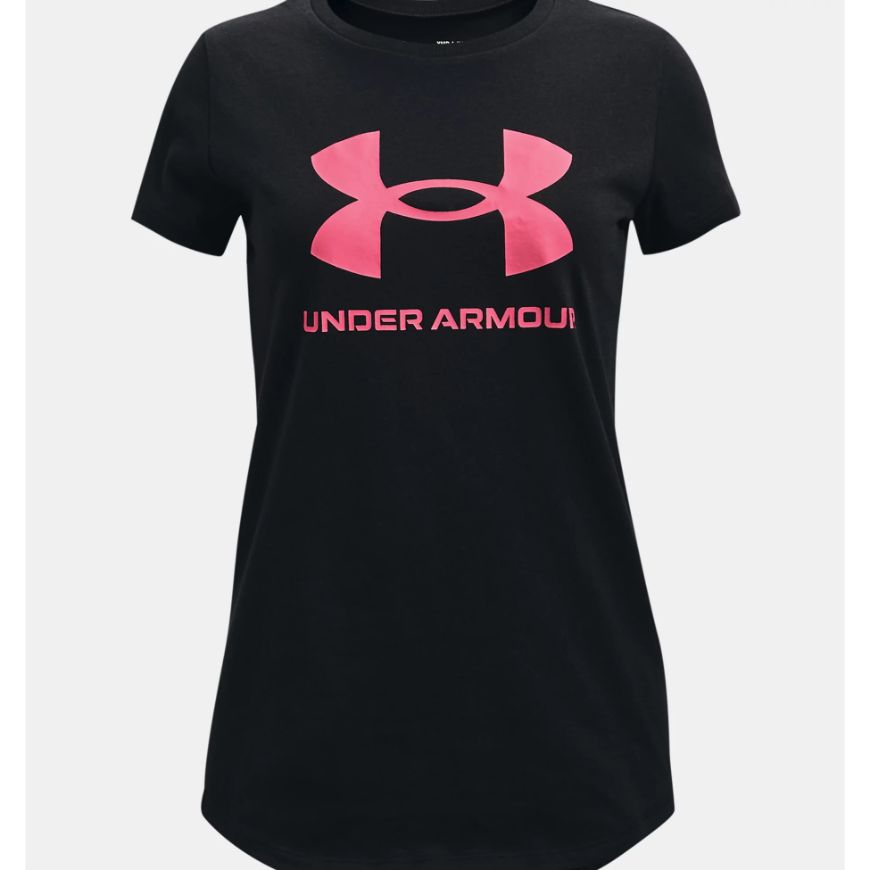 Under Armour Sportstyle Graphic Girls Training T-Shirt Black/Cerise