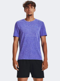 تيشيرت جري رجالي Under Armour Seamless Stride أزرق ملكي عاكس
