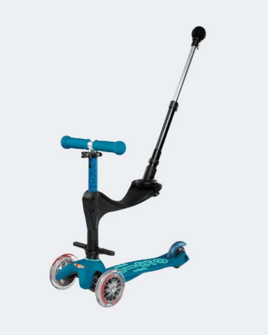 Micro Mini Deluxe 3In1 Push Bar Kids Skating Scooter Ice Blue Mmd057