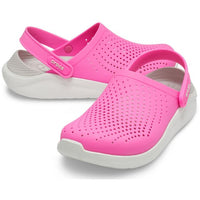 شبشب Crocs Literide لايف ستايل للجنسين وردي/أبيض تقريباً