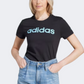 Adidas Essential Lin Women Sportswear T-Shirt Black/Light Aqua