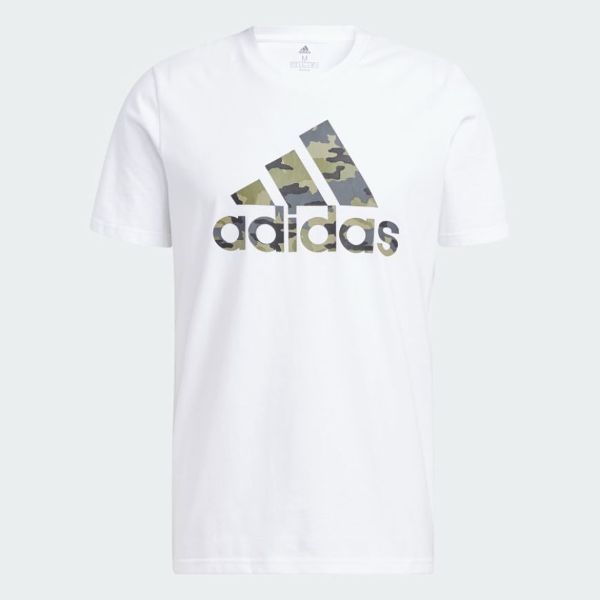 Adidas Camo Badge Of Sport Graphic Men Lifestyle T-Shirt White