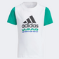 Adidas Badge Of Sport Logo Boys Sportswear T-Shirt White/Green