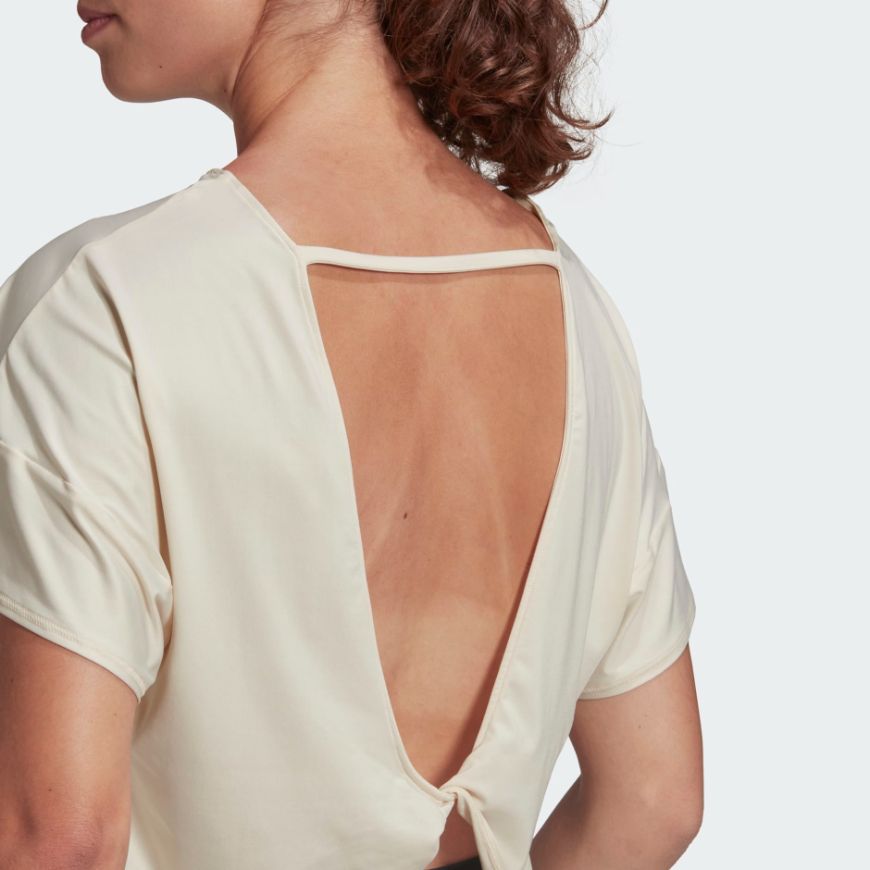 Adidas Studio Backless Women Training T-Shirt White