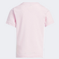 Adidas Badge Of Sport Logo Girls Sportswear T-Shirt Pink/White
