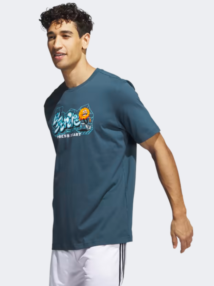 Adidas Metaverse Gaming Lil Stripe Men Basketball T-Shirt Arctic Night