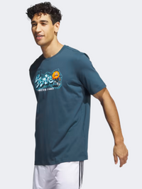 تيشيرت كرة سلة رجالي Adidas Metaverse Gaming Lil Stripe بلون أركتيك نايت