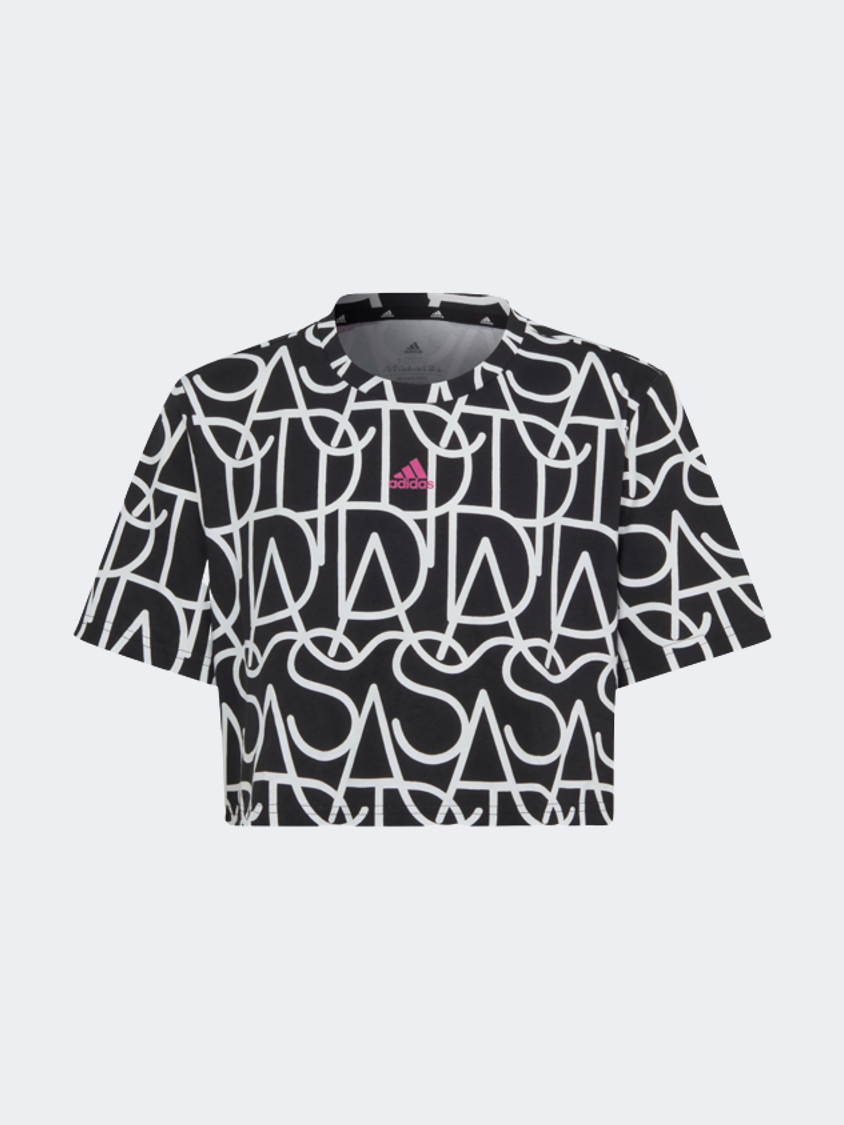 Adidas Brand Love Print Gs-Girls Sportswear Black/White