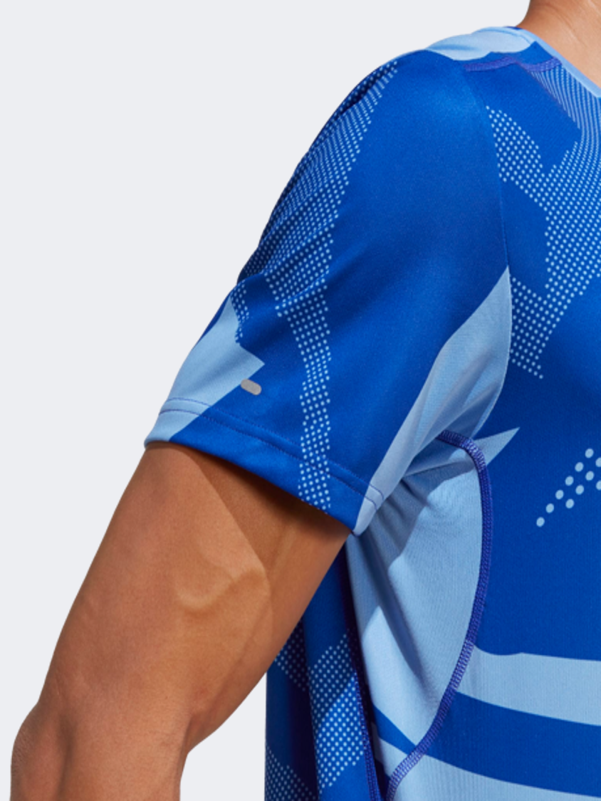 Adidas Own The Run Seasonal Men Running T-Shirt Lucid Blue