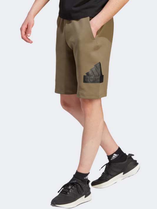Adidas Future Icons Badge Of Sport Men Sportswear Short Olive Strata