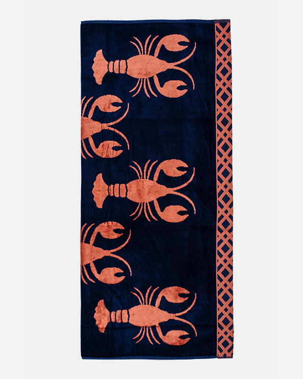 Top Ten Cannon 102*178 Maine Beach Towel Navy/Orange