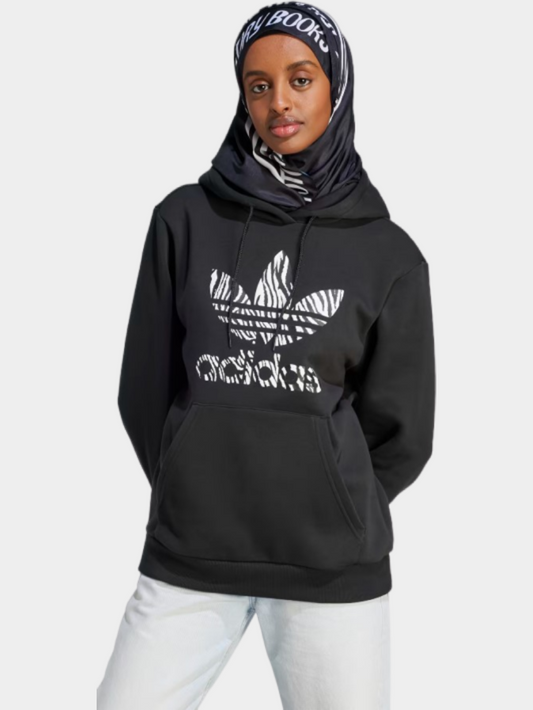 Adidas Zebra Animal Women Original Hoody Black