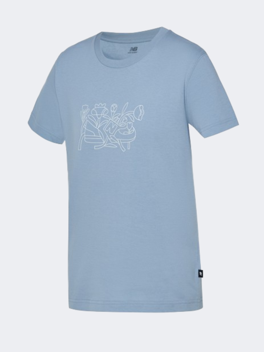New Balance Floral Women Lifestyle T-Shirt Light Arctic Grey