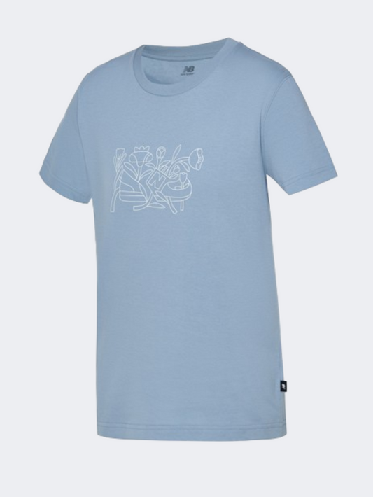 New Balance Floral Women Lifestyle T-Shirt Light Arctic Grey