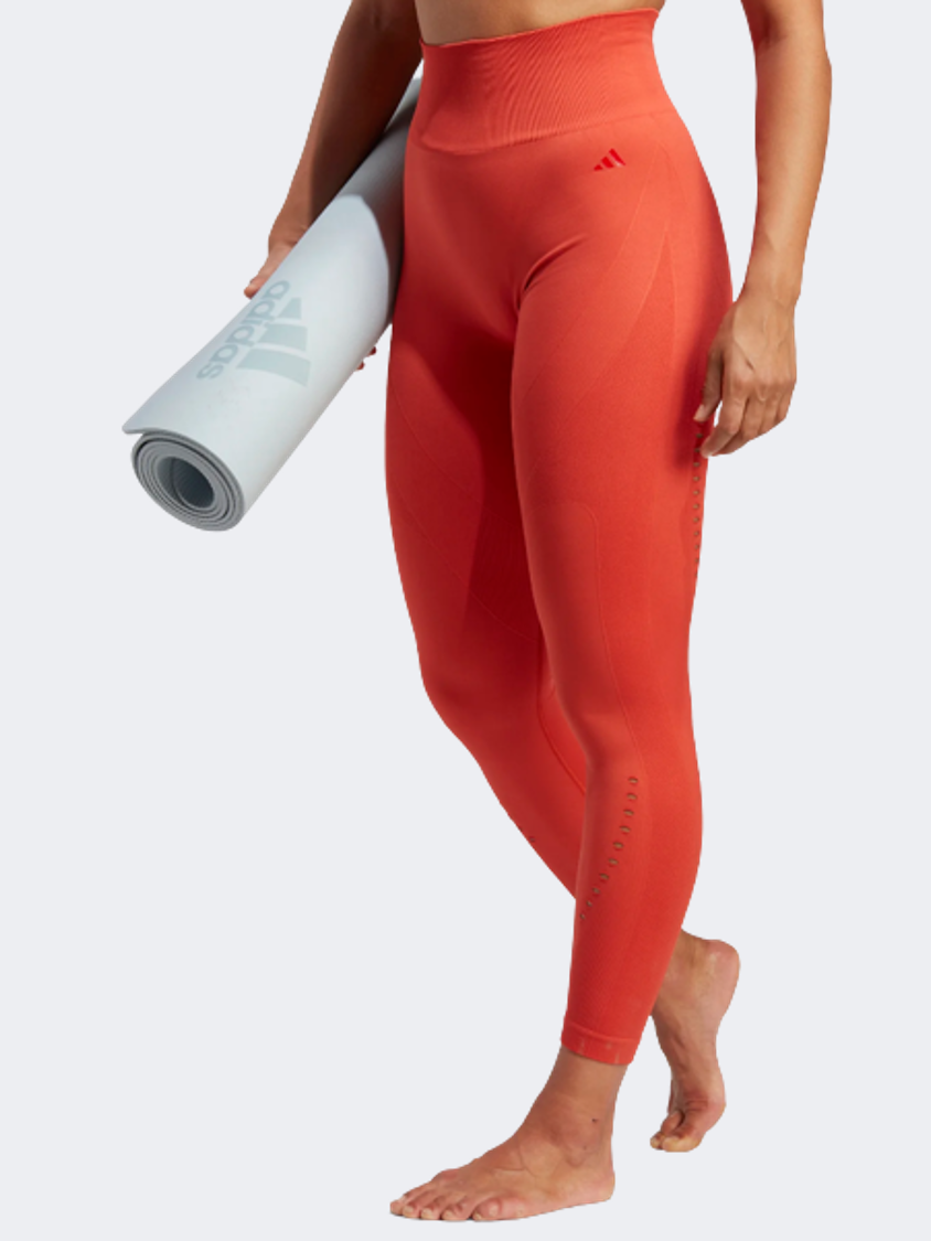 Adidas Yoga Seamless 7/8 Women Training Tight Orange