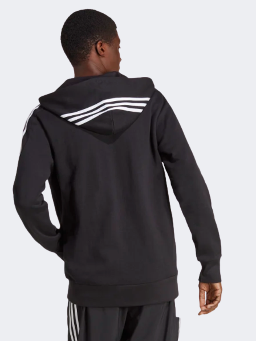 Adidas Essentials French Terry 3-Stripes Full-Zip Men Sportswear Hoody Black/White