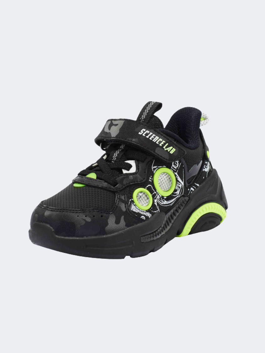 Erke Casual Little-Boys Running Shoes Black/Lemon Green