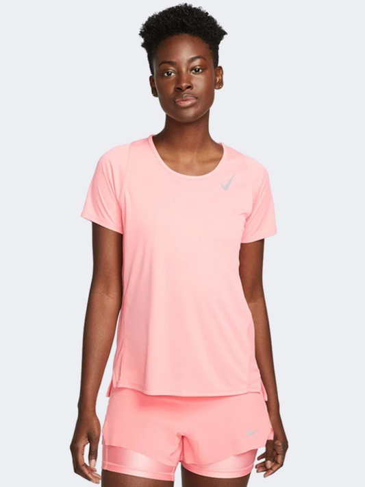 Nike Dri-Fit Race Women Running T-Shirt Coral Chalk