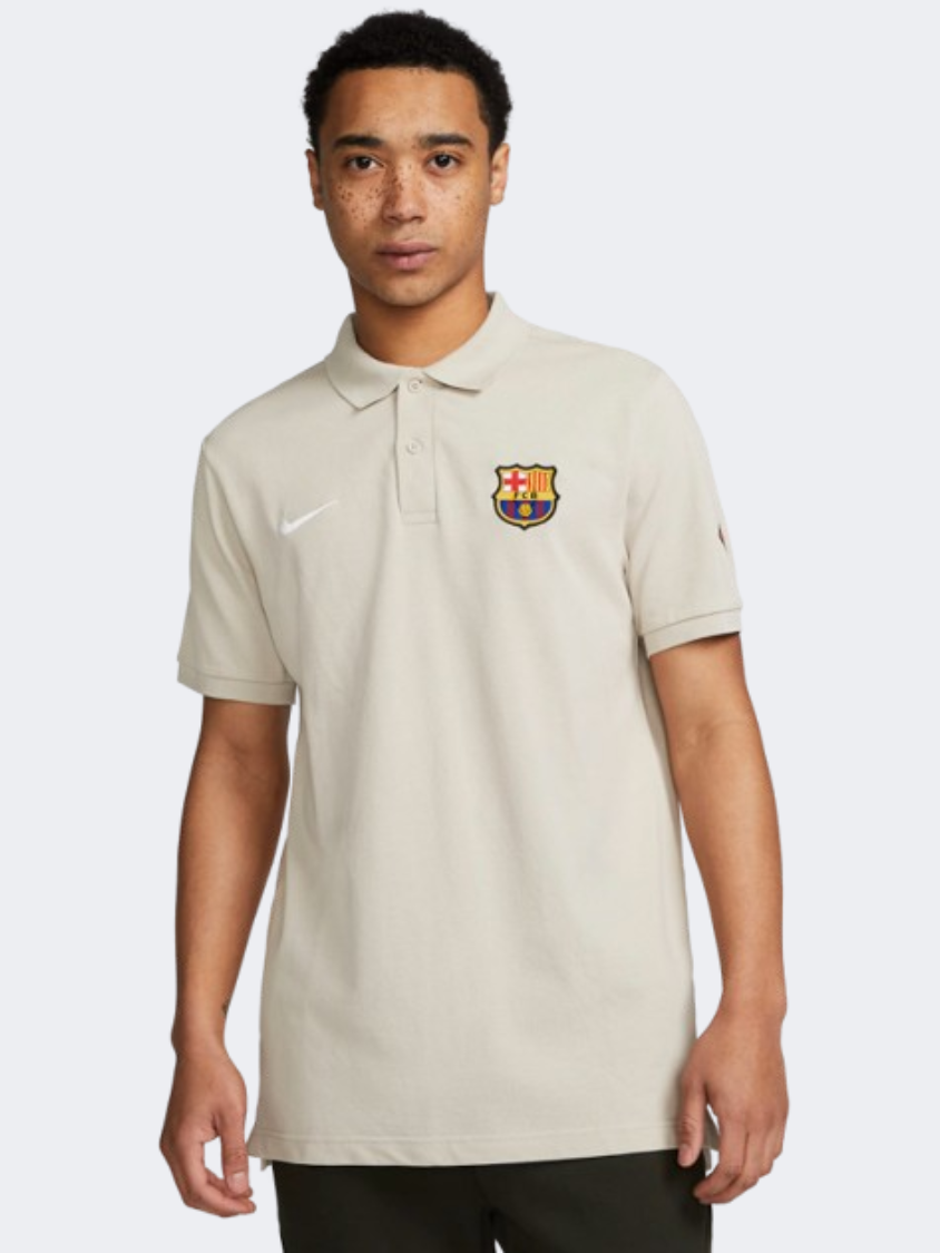 Nike Fc Barcelona Men Football Polo Short Sleeve String/Black/White