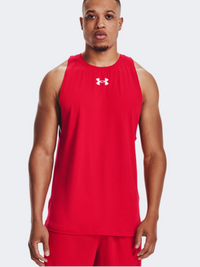 Under Armour بيسلاين رجالي كرة سلة تانك أحمر/أبيض