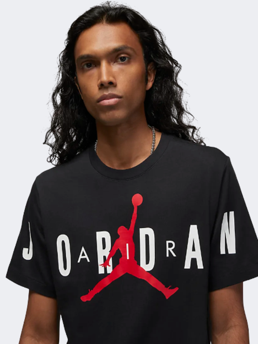 Nike Jordan Air Men Basketball T-Shirt Black/White/Red