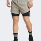 Adidas 2-In-1 Men Running Short Silver