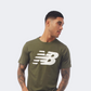 New Balance Tacked Logo Graphic Men Performanc T-Shirt Olive Green