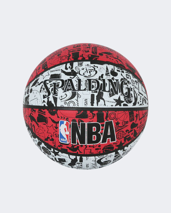 Spalding Nba Graffiti Unisex Basketball Ball White/Black/Red 83-574