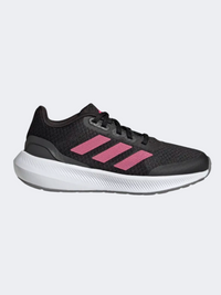 حذاء جري بناتي Adidas Falcon 3 Sport Lace Gs أسود/وردي