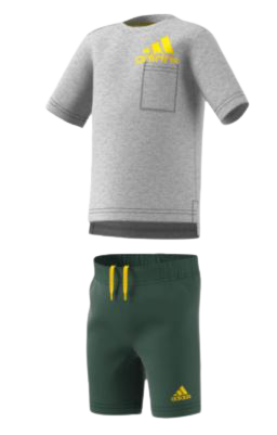 Adidas Badge Of Sport Summer Baby-Boys Training Suit Grey / Yellow