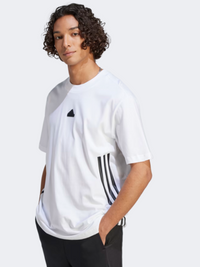 تيشيرت رياضي رجالي Adidas Future Icons 3-Stripes أبيض/أسود
