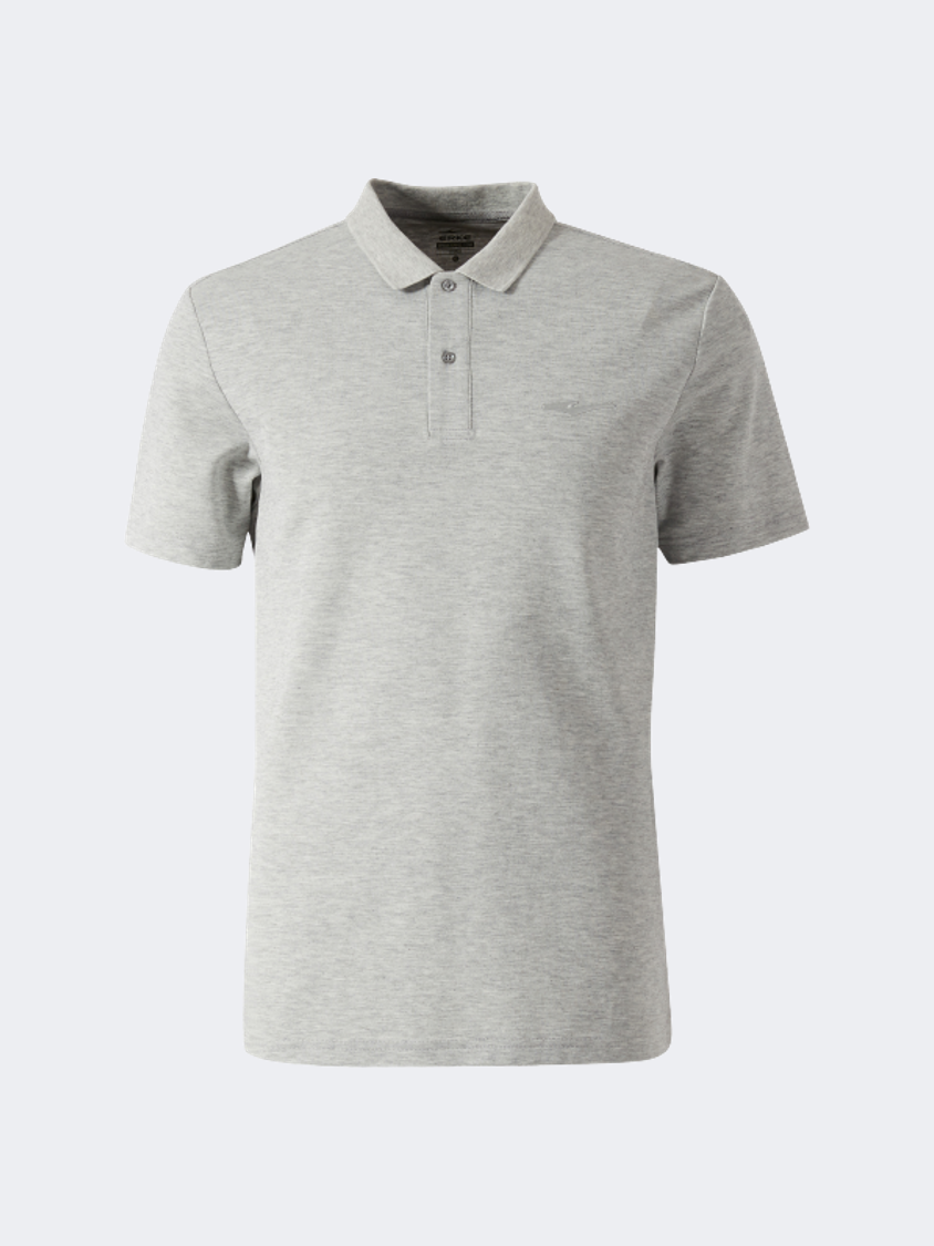 Erke Micro Collar Men Lifestyle Polo Short Sleeve Heather Grey