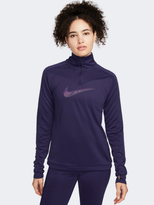 Nike Swoosh Women Running Long Sleeve Purple Ink/Purple
