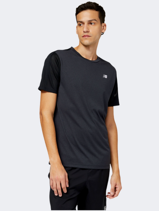 New Balance 5K Revitalize Men Performanc T-Shirt Black Heather