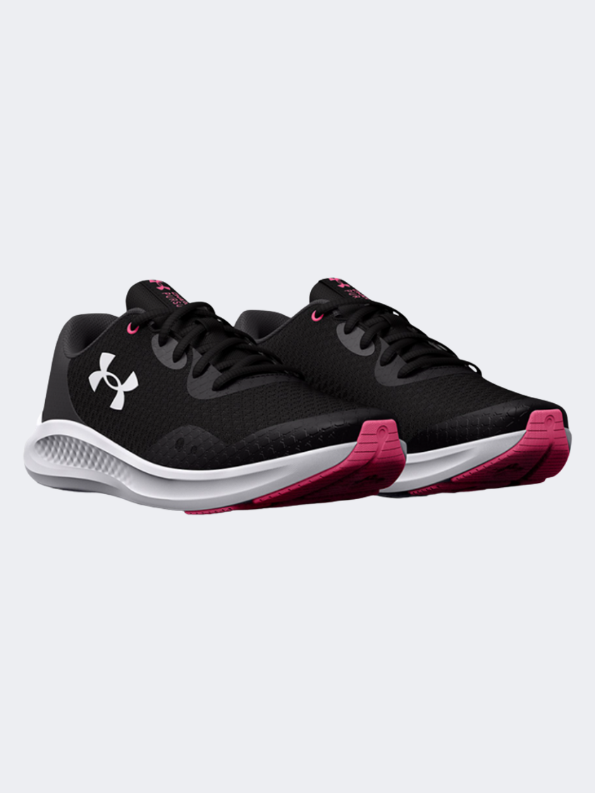 Pink and black under armour clearance shoes