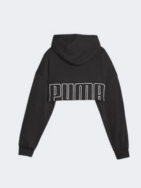 Puma فيت موف نسائي هودي تدريب أسود/أبيض