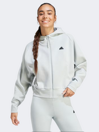 Adidas Z N E بسحاب كامل نسائي هودي ملابس رياضية وندر سيلفر