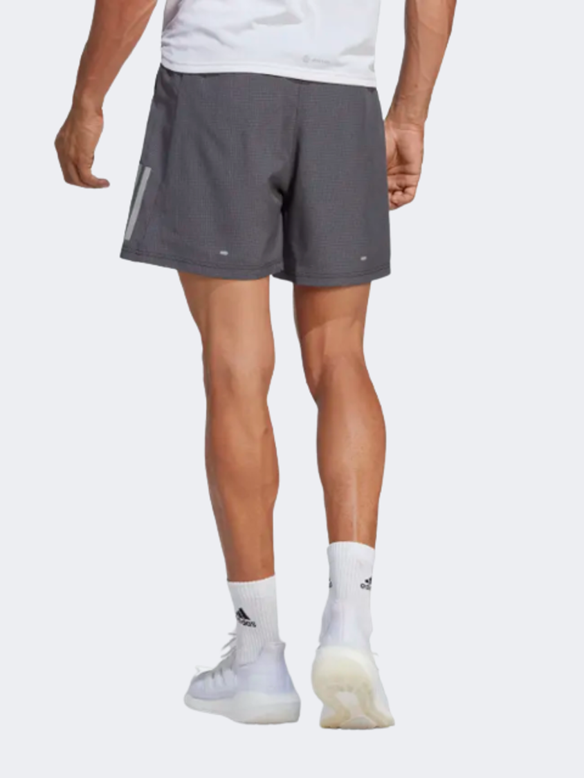Adidas Own The Run Heather Men Running Short Black Melange