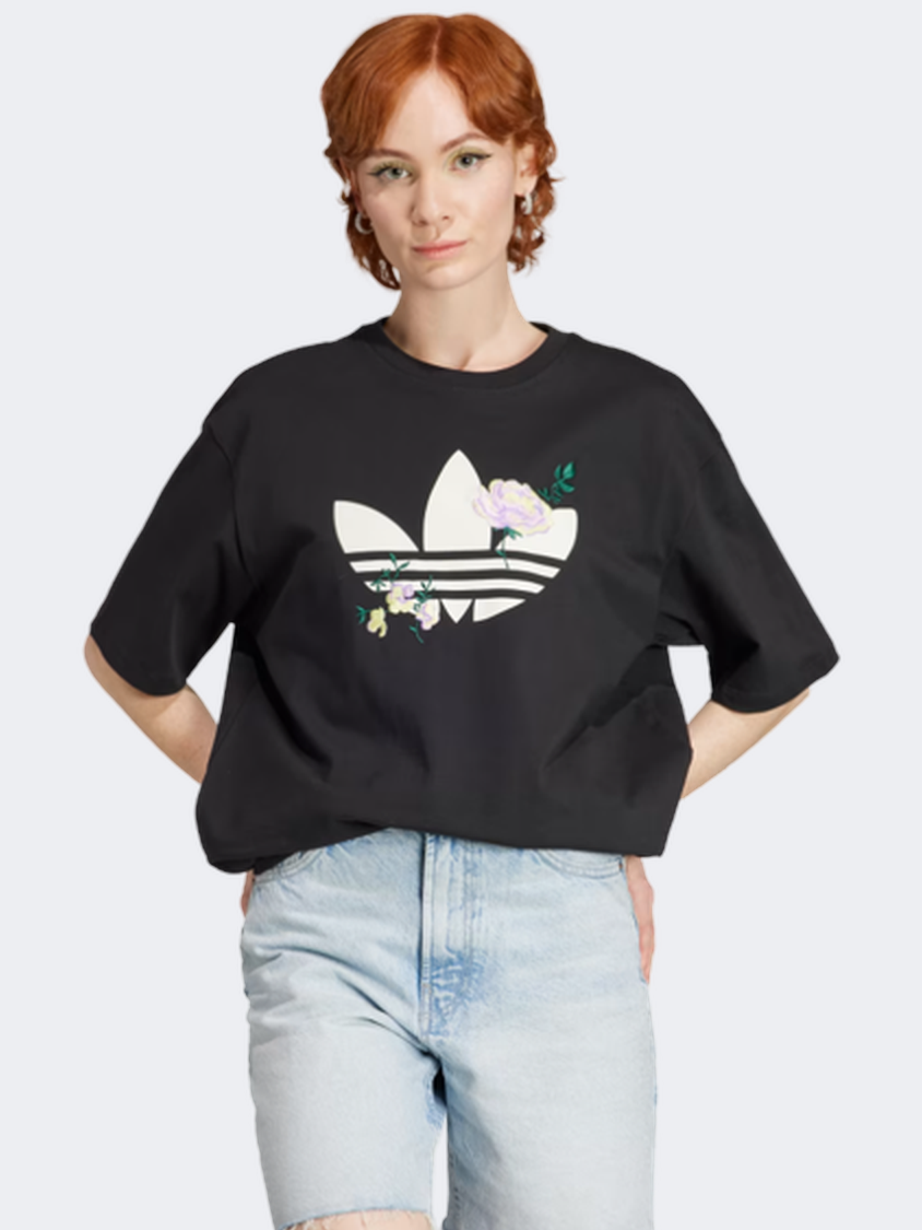Adidas Flower Women Original T-Shirt Black