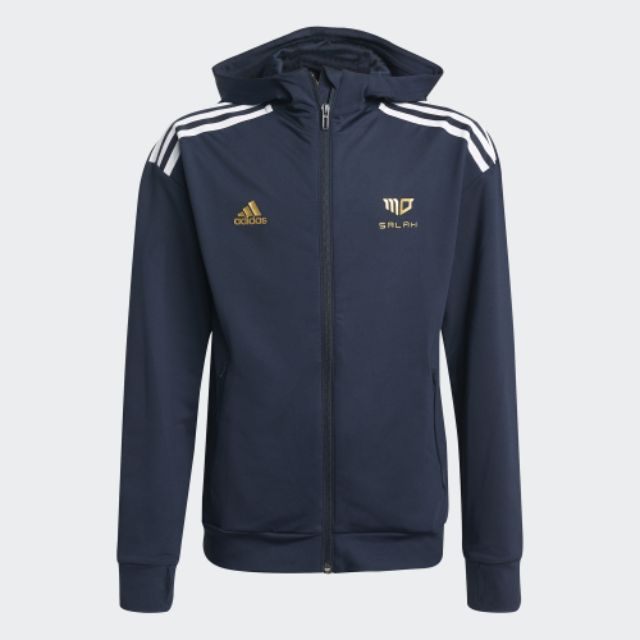 Adidas Salah Aeroready Football-Inspired Full-Zip Gs-Boys Training Hoody Ink/White/Gold