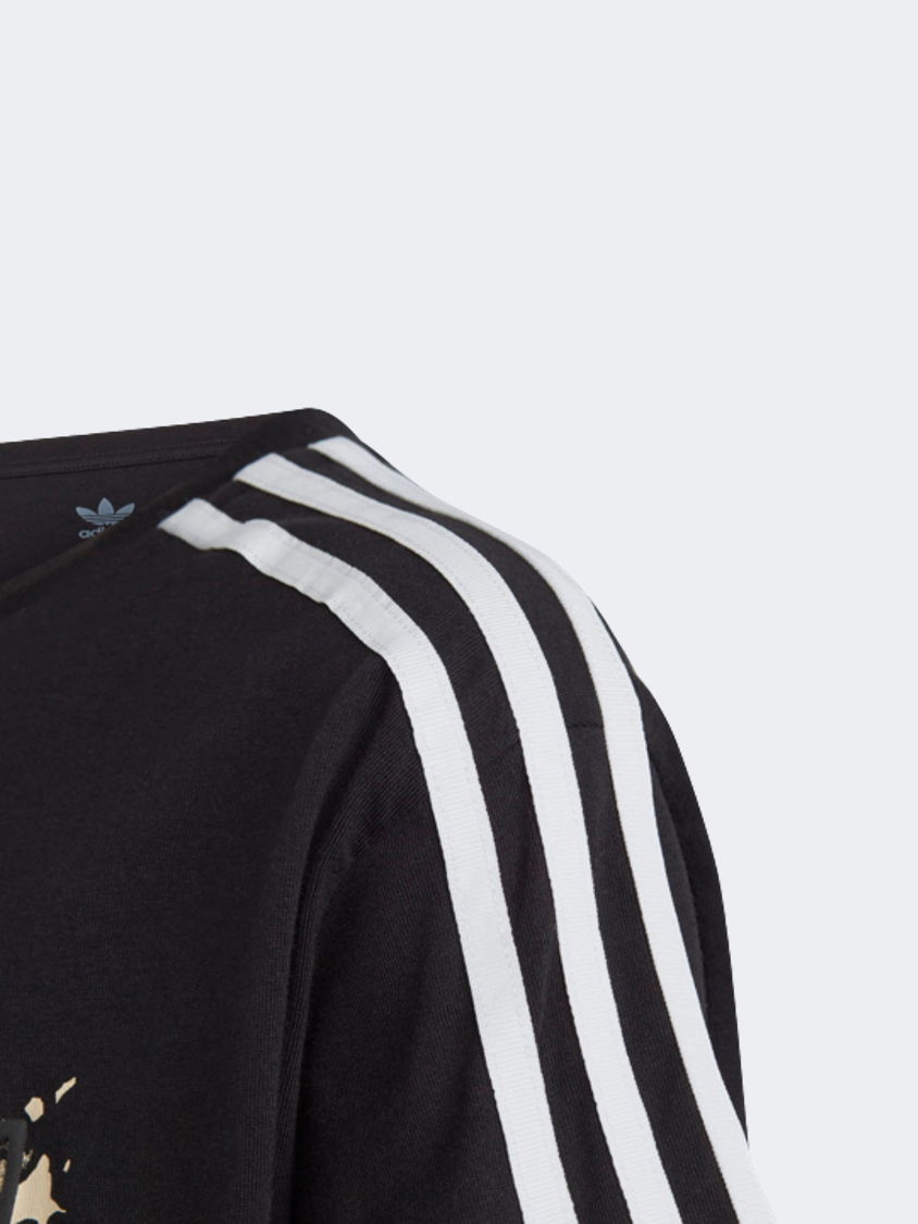 Adidas Animal Print Crop Gs-Girls Original T-Shirt Black/White