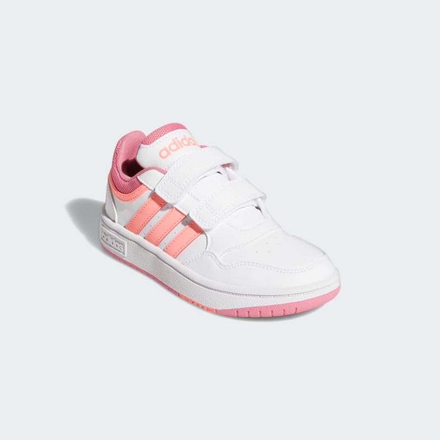 Adidas Hoops 3.0 Ps-Girls Basketball Shoes White/Pink